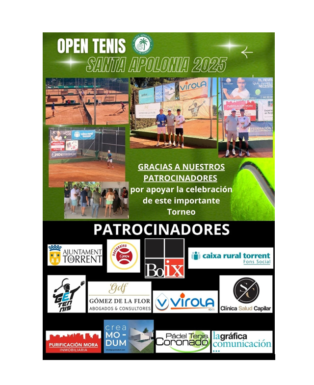 Featured image for “PATROCINADORES OPEN TENIS SANTA APOLONIA 2025”